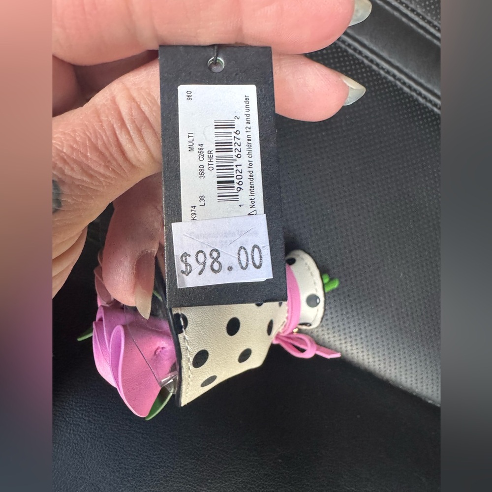 Kate Spade Pink and Black Polka Dot Keychain - Picture 5 of 5